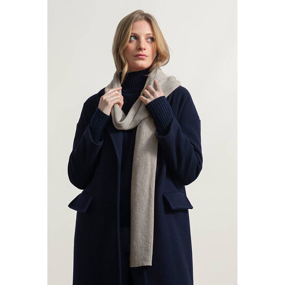 Grey recycled cotton rib knit scarf